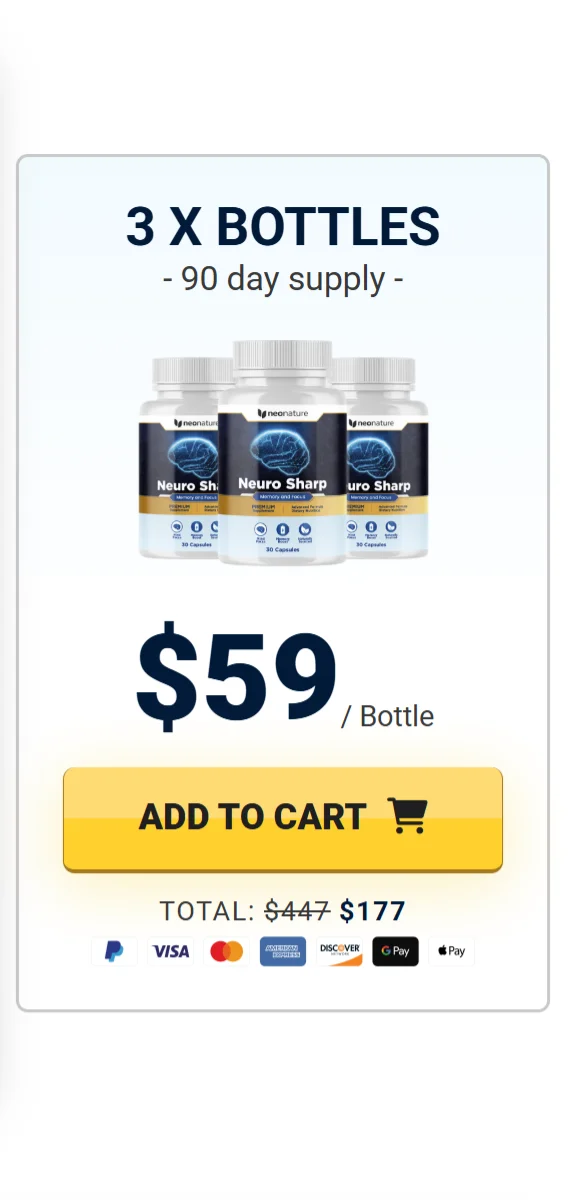 Neuro Sharp™ 3 bottles pricing
